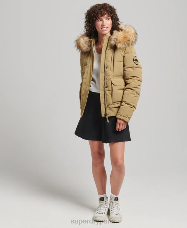 Superdry femmes veste bomber matelassée à capuche everest D64Z3749 vêtements bronzer
