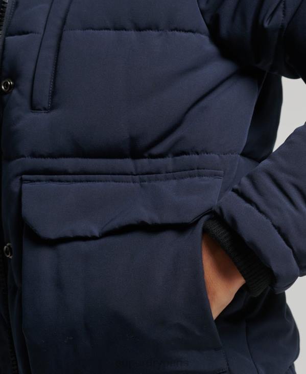 Superdry femmes veste bomber matelassée à capuche everest D64Z3752 vêtements marine