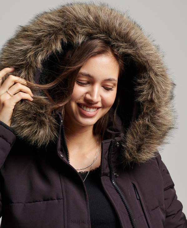 Superdry femmes veste bomber matelassée à capuche everest D64Z3796 vêtements violet