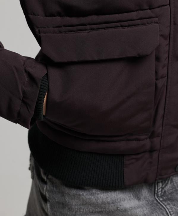 Superdry femmes veste bomber matelassée à capuche everest D64Z3796 vêtements violet