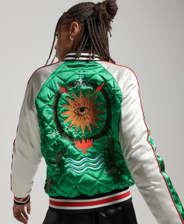 Superdry femmes veste bomber suika D64Z3543 vêtements vert