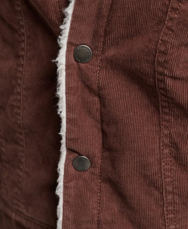 Superdry femmes veste camionneur en velours côtelé D64Z3548 vêtements brun