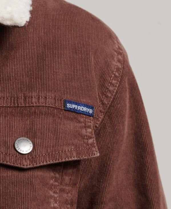 Superdry femmes veste camionneur en velours côtelé D64Z3548 vêtements brun
