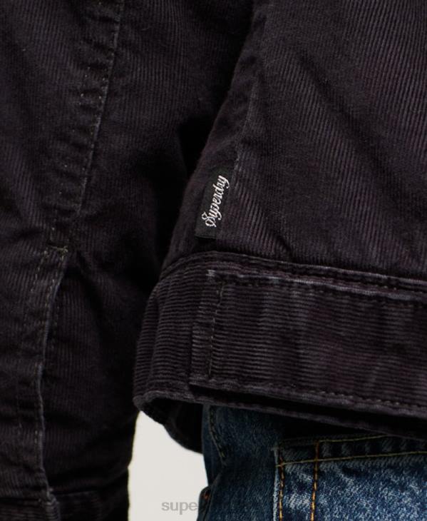 Superdry femmes veste camionneur en velours côtelé D64Z3817 vêtements noir