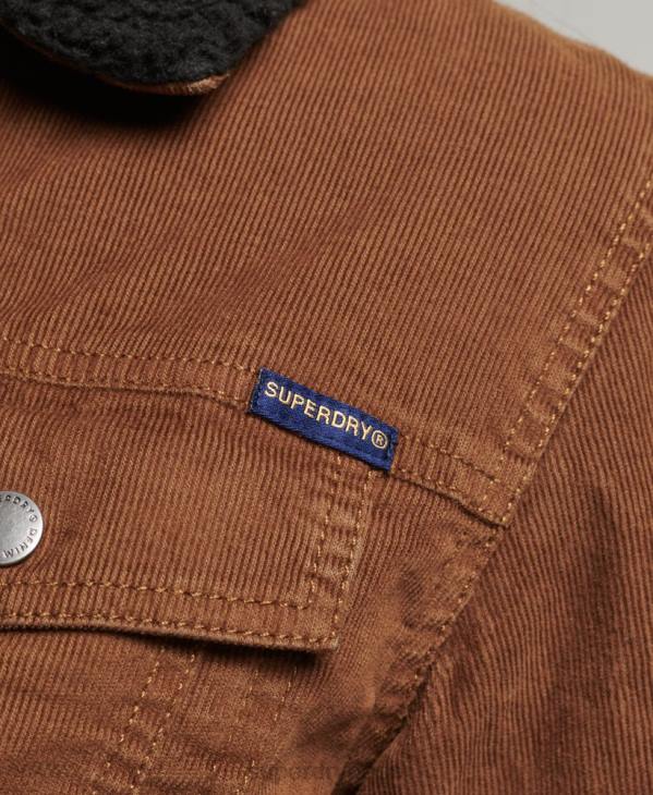 Superdry femmes veste camionneur en velours côtelé D64Z5454 vêtements brun