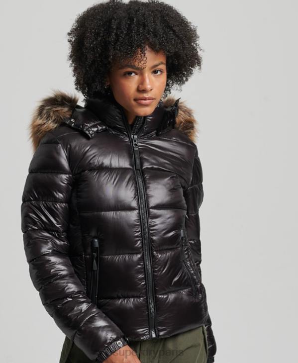 Superdry femmes veste à capuche montagne fuji D64Z5610 vêtements noir