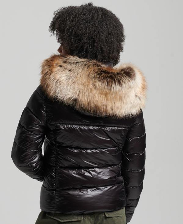 Superdry femmes veste à capuche montagne fuji D64Z5610 vêtements noir