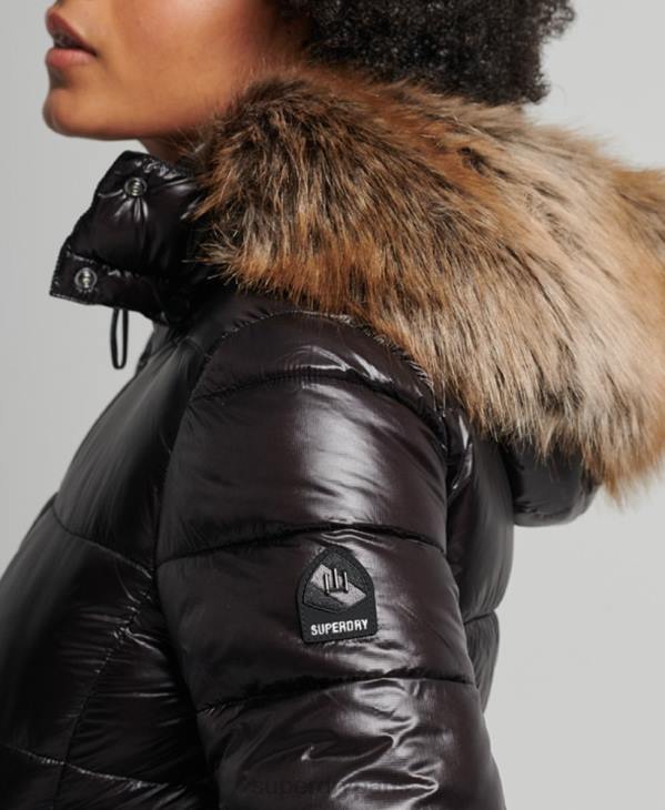 Superdry femmes veste à capuche montagne fuji D64Z5610 vêtements noir
