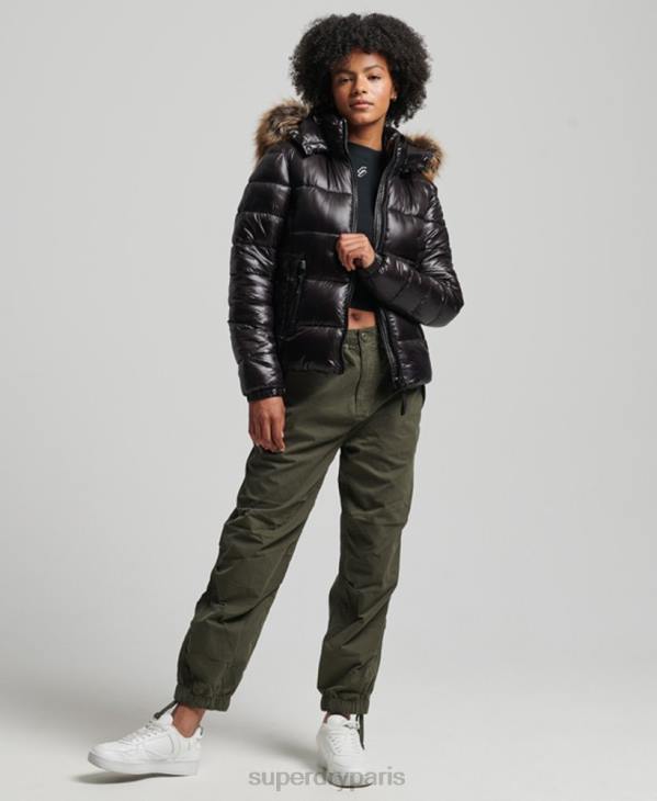 Superdry femmes veste à capuche montagne fuji D64Z5610 vêtements noir