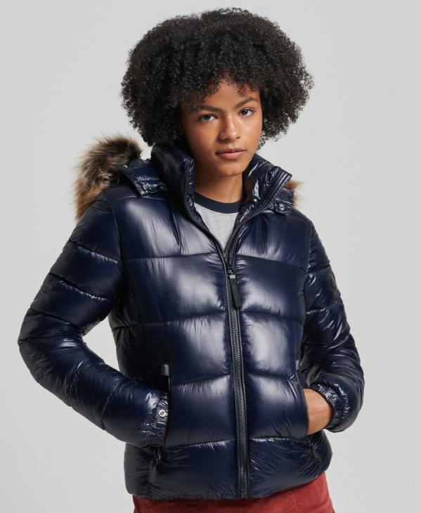 Superdry femmes veste à capuche montagne fuji D64Z5629 vêtements marine