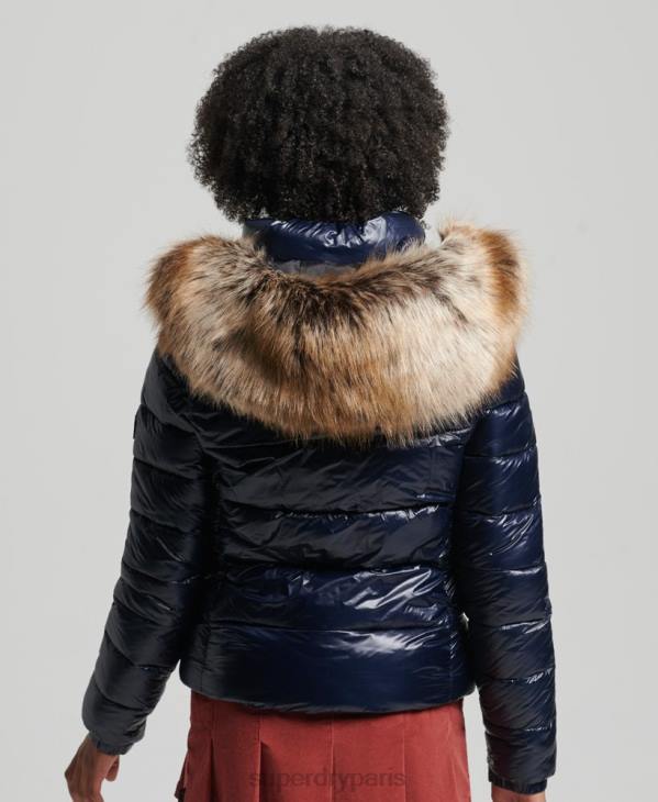 Superdry femmes veste à capuche montagne fuji D64Z5629 vêtements marine