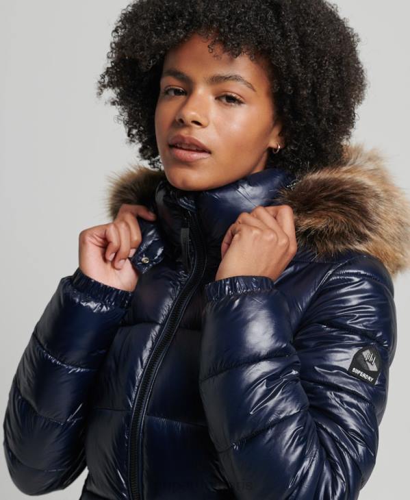 Superdry femmes veste à capuche montagne fuji D64Z5629 vêtements marine