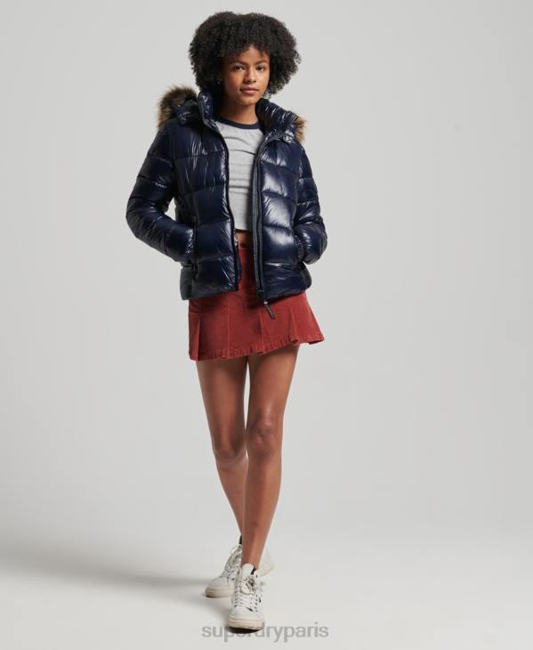Superdry femmes veste à capuche montagne fuji D64Z5629 vêtements marine