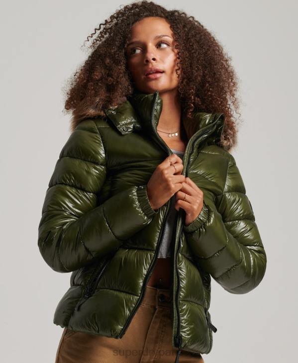 Superdry femmes veste à capuche montagne fuji D64Z5666 vêtements kaki