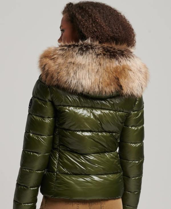 Superdry femmes veste à capuche montagne fuji D64Z5666 vêtements kaki