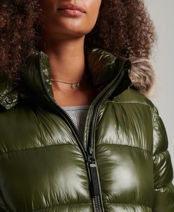 Superdry femmes veste à capuche montagne fuji D64Z5666 vêtements kaki
