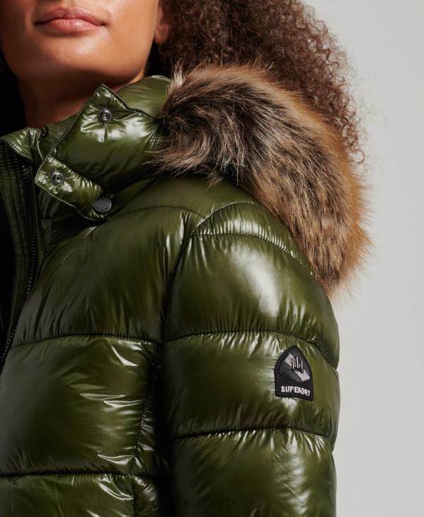 Superdry femmes veste à capuche montagne fuji D64Z5666 vêtements kaki