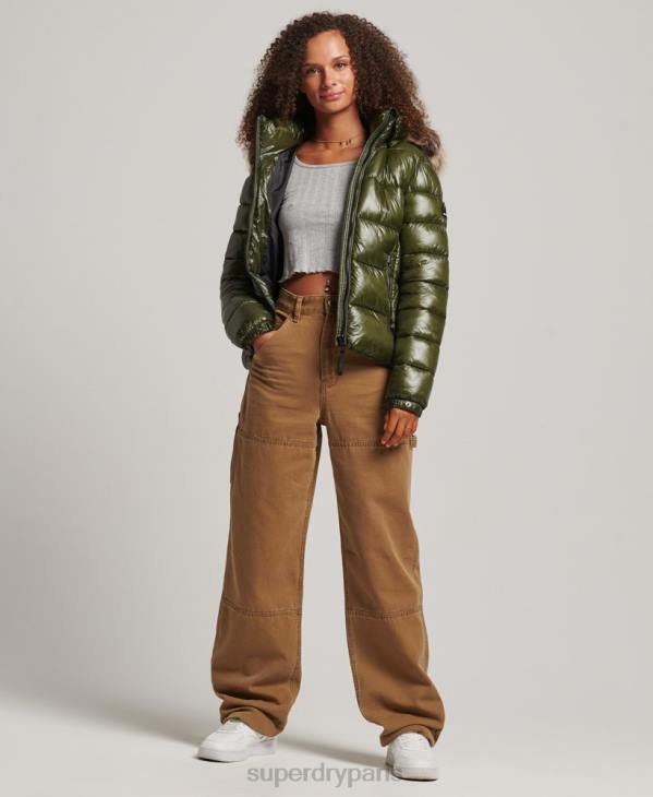 Superdry femmes veste à capuche montagne fuji D64Z5666 vêtements kaki
