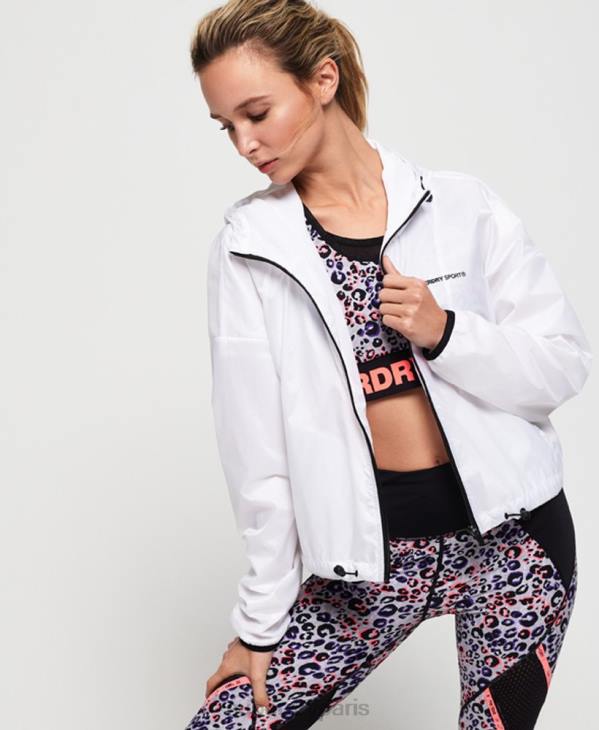 Superdry femmes veste chauve-souris active D64Z5721 vêtements blanc