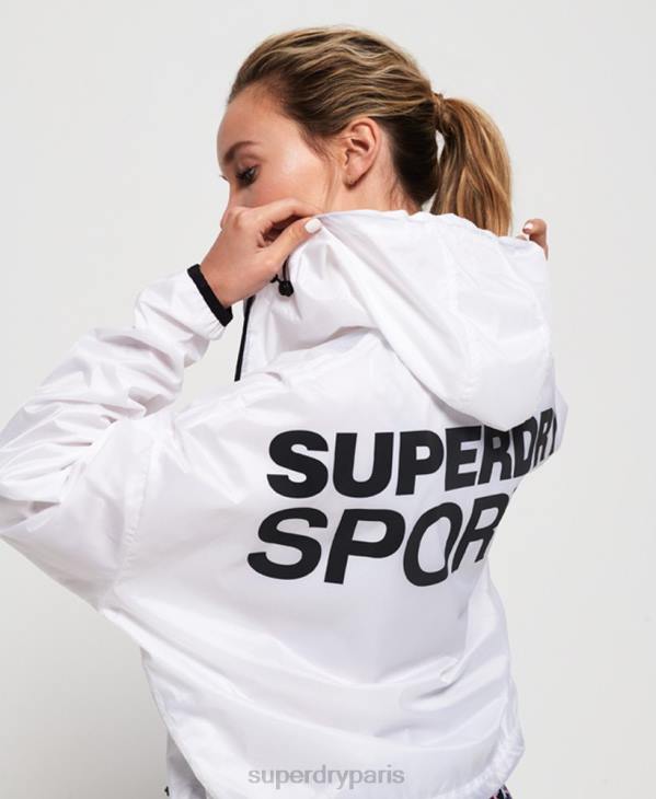 Superdry femmes veste chauve-souris active D64Z5721 vêtements blanc
