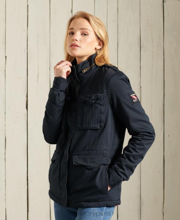 Superdry femmes veste classique rookie borg D64Z5583 vêtements marine
