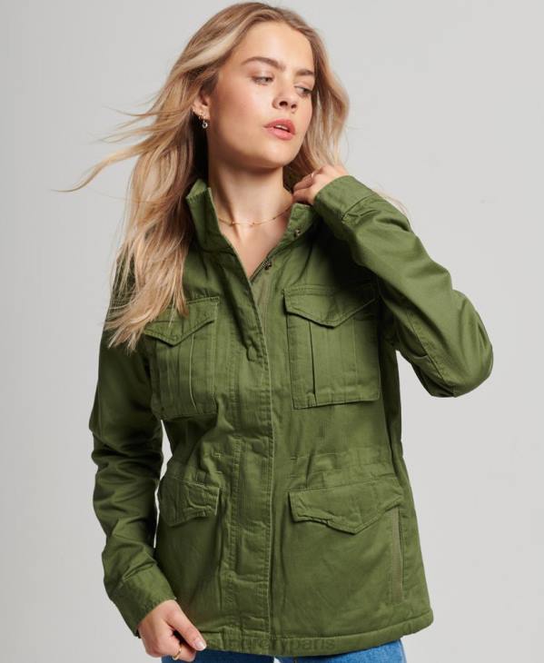 Superdry femmes veste classique rookie borg D64Z5588 vêtements vert