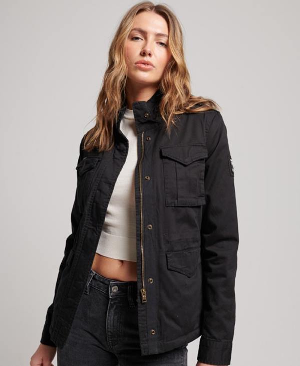 Superdry femmes veste classique rookie borg D64Z5679 vêtements noir
