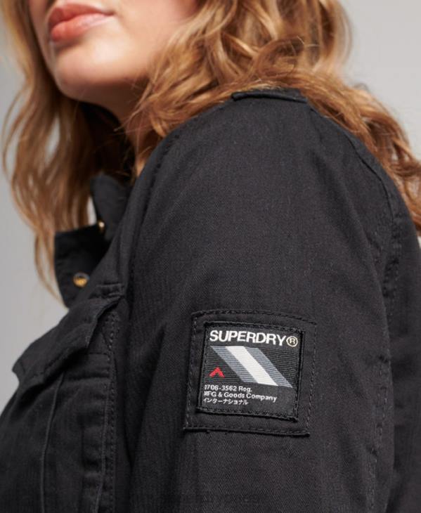 Superdry femmes veste classique rookie borg D64Z5679 vêtements noir