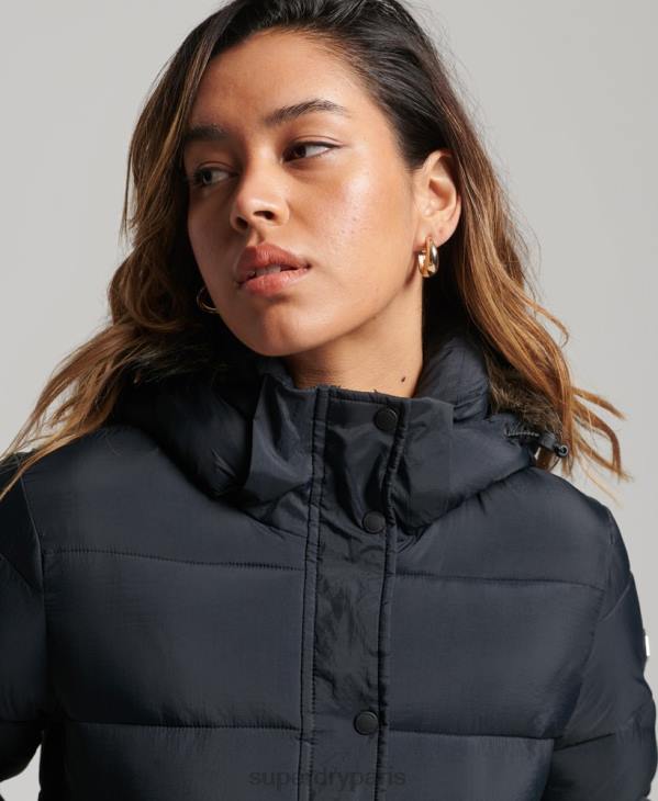 Superdry femmes veste courte à capuche D64Z3633 vêtements gris foncé