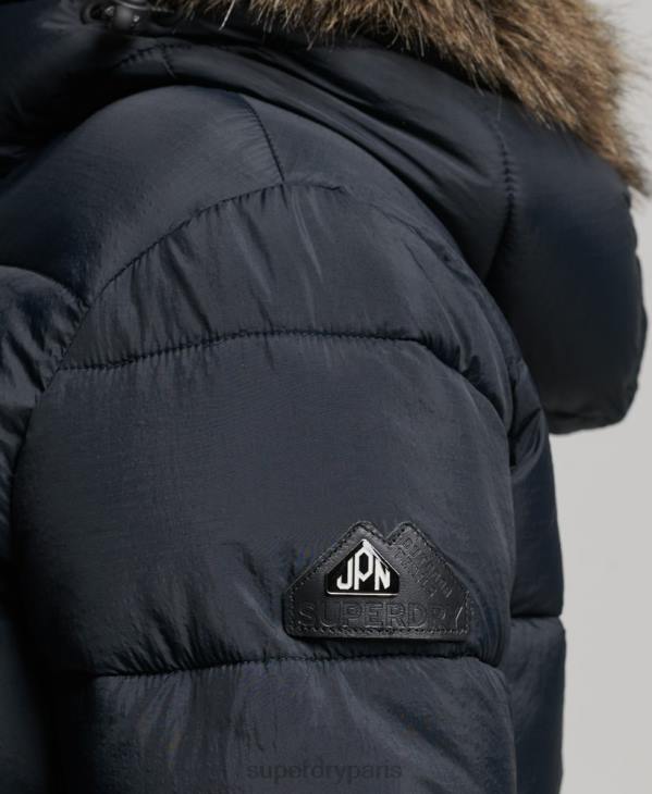 Superdry femmes veste courte à capuche D64Z3633 vêtements gris foncé