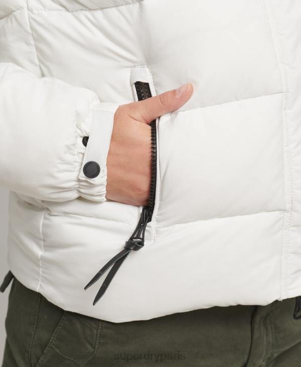 Superdry femmes veste courte à capuche D64Z3670 vêtements blanc