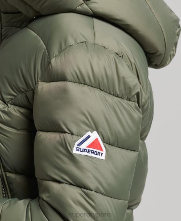 Superdry femmes veste courte à capuche fuji D64Z3731 vêtements vert