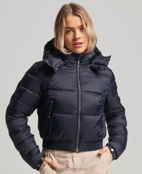 Superdry femmes veste courte à capuche fuji D64Z3803 vêtements marine