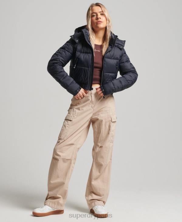 Superdry femmes veste courte à capuche fuji D64Z3803 vêtements marine