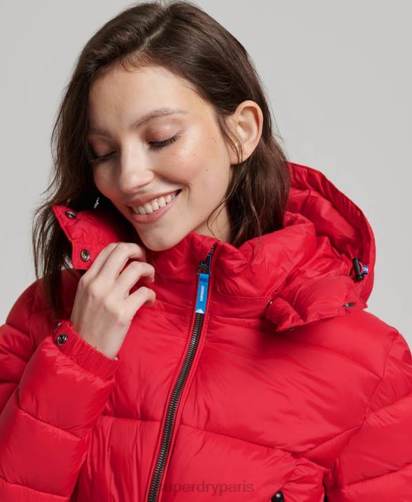 Superdry femmes veste courte à capuche fuji D64Z5525 vêtements rouge