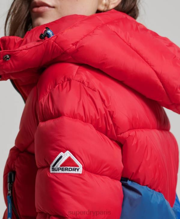 Superdry femmes veste courte à capuche fuji D64Z5525 vêtements rouge