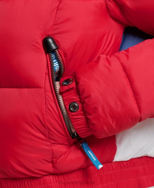 Superdry femmes veste courte à capuche fuji D64Z5525 vêtements rouge