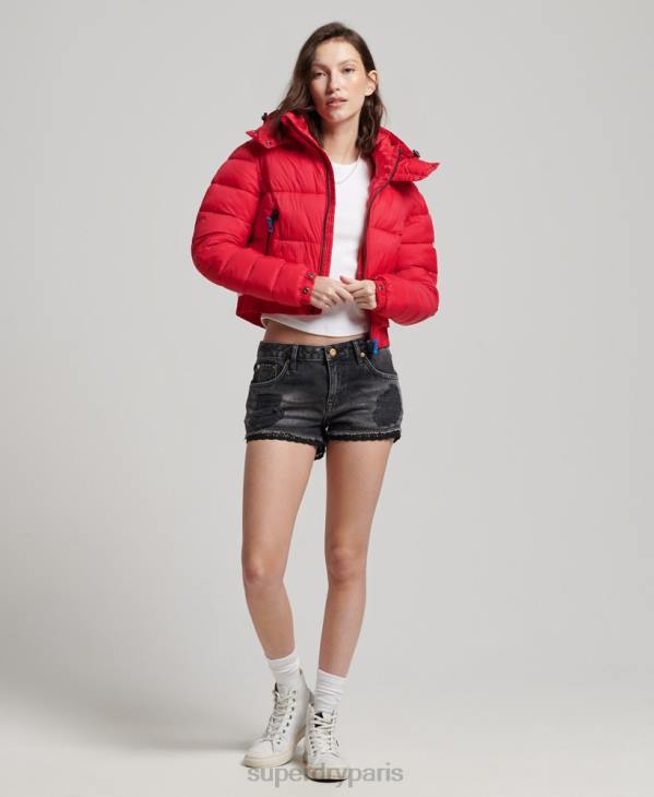 Superdry femmes veste courte à capuche fuji D64Z5525 vêtements rouge