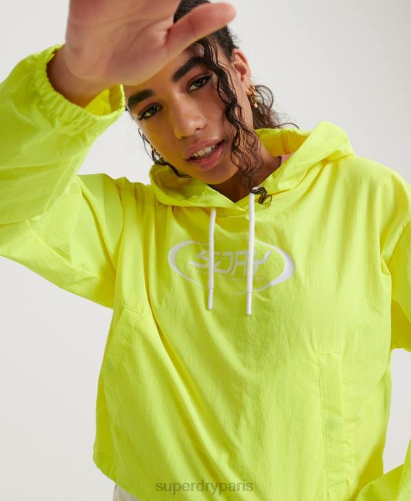 Superdry femmes veste courte repliable à enfiler fluo D64Z3850 vêtements jaune