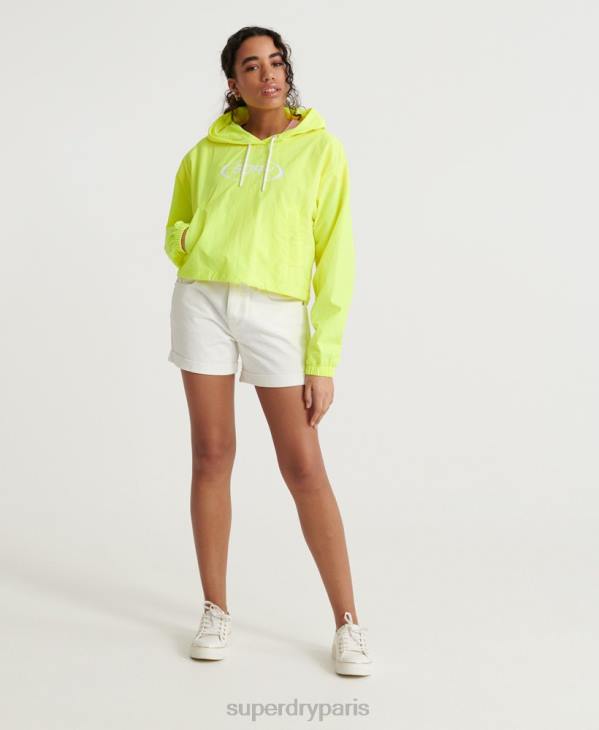 Superdry femmes veste courte repliable à enfiler fluo D64Z3850 vêtements jaune