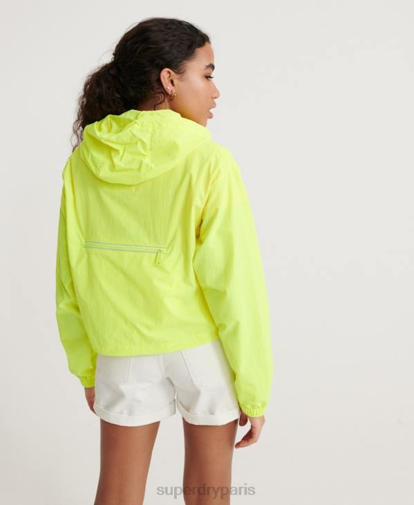 Superdry femmes veste courte repliable à enfiler fluo D64Z3850 vêtements jaune