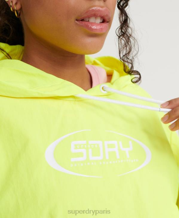 Superdry femmes veste courte repliable à enfiler fluo D64Z3850 vêtements jaune