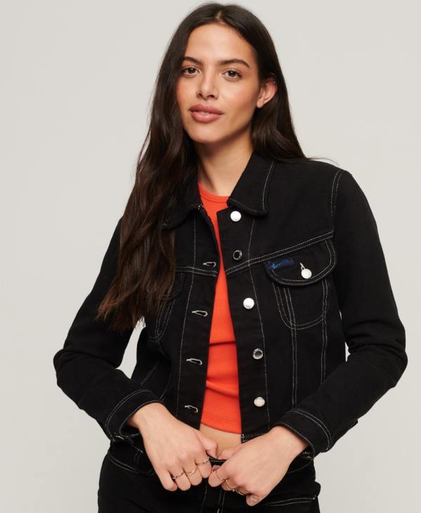 Superdry femmes veste courte workwear D64Z2126 vêtements noir