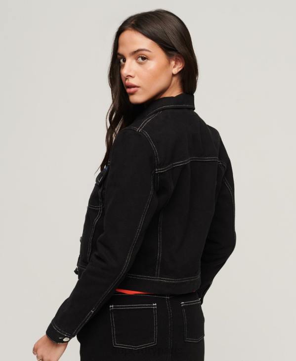Superdry femmes veste courte workwear D64Z2126 vêtements noir