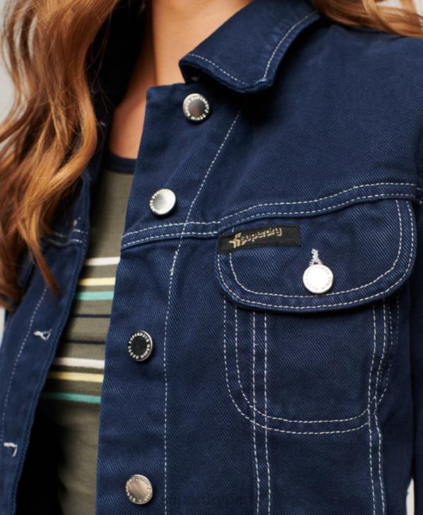 Superdry femmes veste courte workwear D64Z3528 vêtements marine