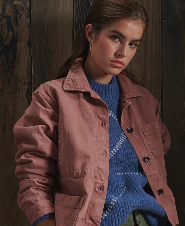 Superdry femmes veste d'artiste sec en édition limitée D64Z5678 vêtements rose