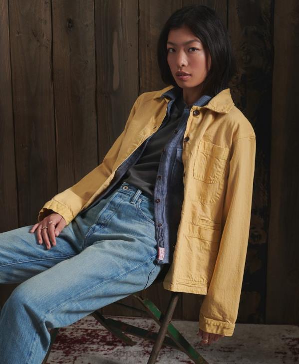 Superdry femmes veste d'artiste sec en édition limitée D64Z5683 vêtements jaune