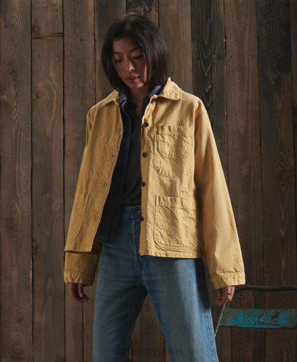 Superdry femmes veste d'artiste sec en édition limitée D64Z5683 vêtements jaune