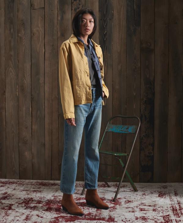 Superdry femmes veste d'artiste sec en édition limitée D64Z5683 vêtements jaune