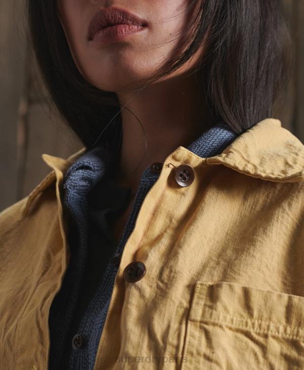 Superdry femmes veste d'artiste sec en édition limitée D64Z5683 vêtements jaune